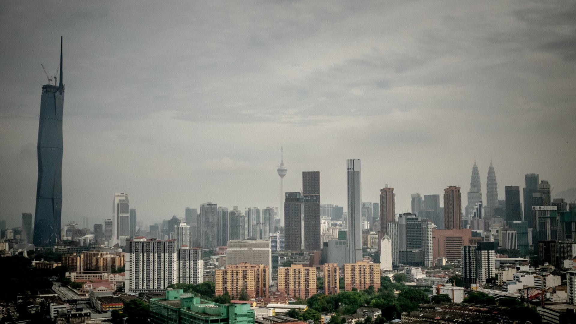 Kuala Lumpur skyline with Merdeka 118, KL Tower and the Petronas Towers, Malaysia