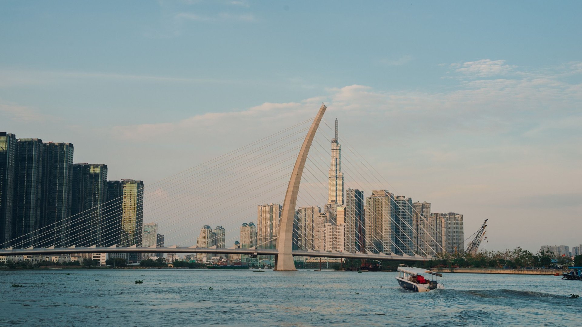 Saigon River and Ba Son Bridge, Ho Chi Minh City, Vietnam